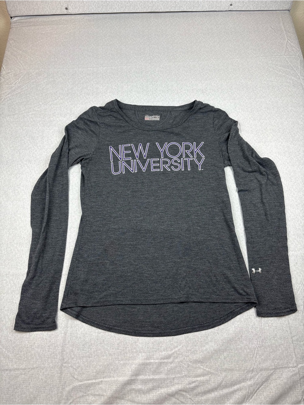 Under Armour Dark Gray Long Sleeve 'New York University' Tee